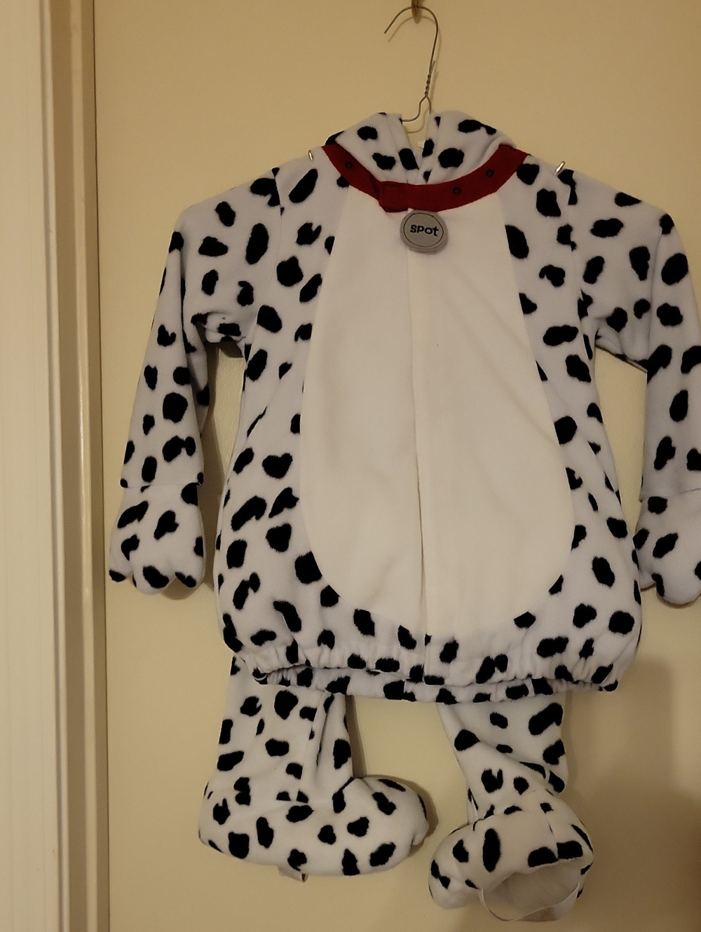 Old Navy Dalmatian Kids Costume - White & Black with Red Collar